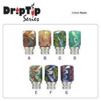Drip Tip 510 - Colour Ripple (sklo+nerez.ocel) | typ B - Sand, typ C - Deep See, typ D - Mint Green, typ E - Red/Green, typ F - Dark Sky